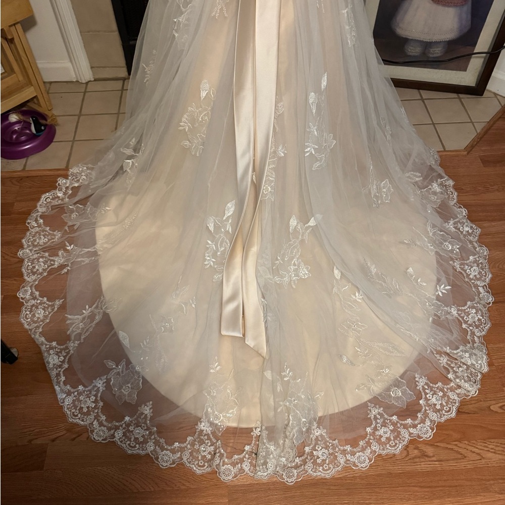 Coco Anais Cream Strapless Crystal and Lace Wedding Dress - Picture 6 of 9